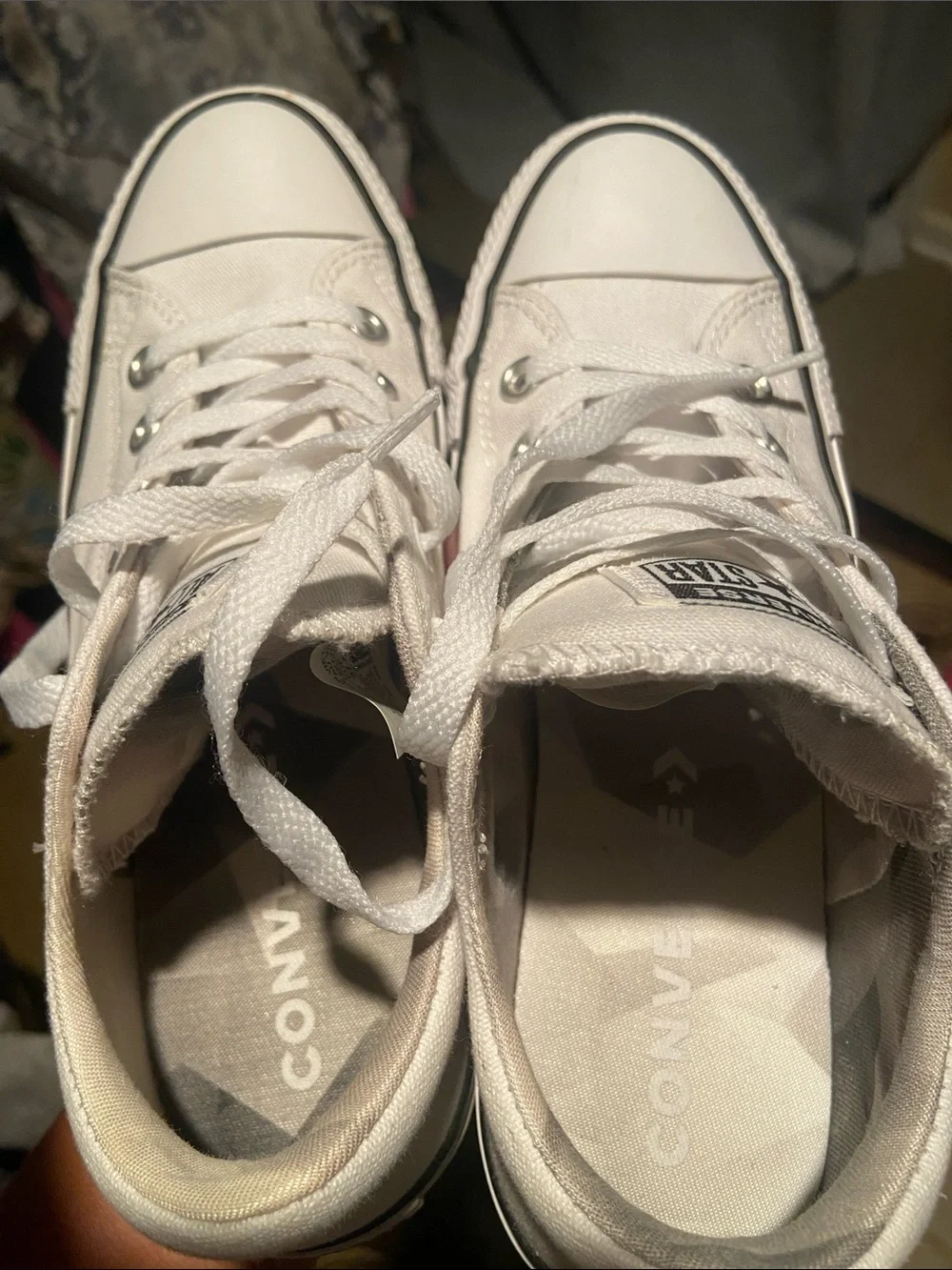 Converse White Low Top Canvas Sneakers - Picture 6 of 13